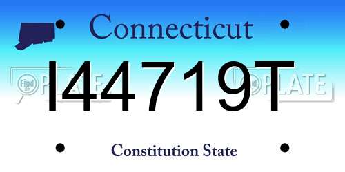 I44719T Connecticut License Plate