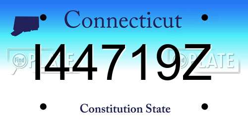 I44719Z Connecticut License Plate