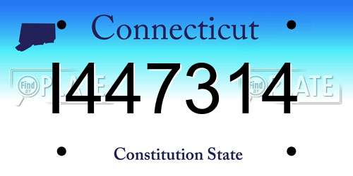 I447314 Connecticut License Plate