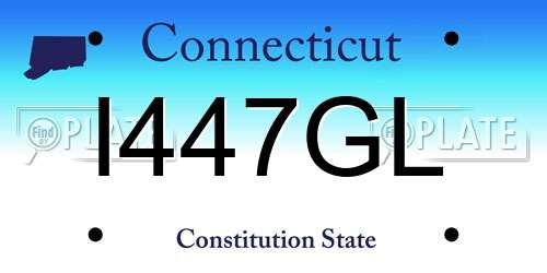 I447GL Connecticut License Plate