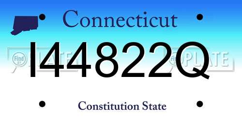 I44822Q Connecticut License Plate