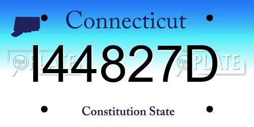 I44827D Connecticut License Plate