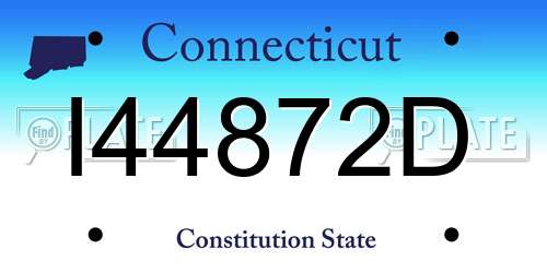 I44872D Connecticut License Plate