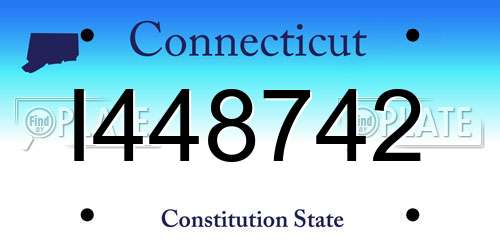 I448742 Connecticut License Plate