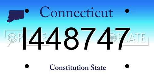 I448747 Connecticut License Plate