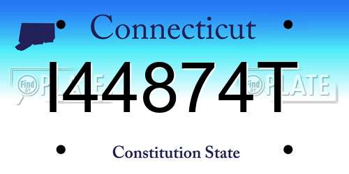 I44874T Connecticut License Plate