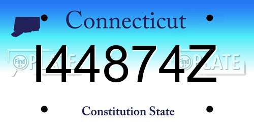 I44874Z Connecticut License Plate