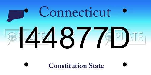 I44877D Connecticut License Plate
