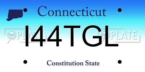 I44TGL Connecticut License Plate