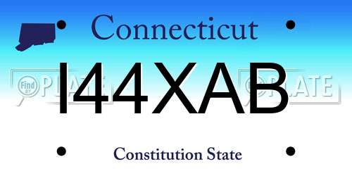 I44XAB Connecticut License Plate