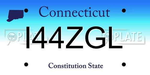 I44ZGL Connecticut License Plate