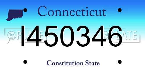 I450346 Connecticut License Plate