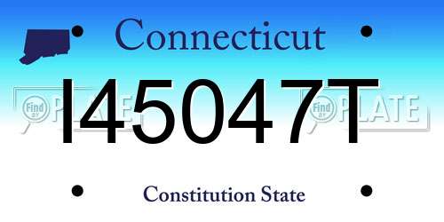 I45047T Connecticut License Plate
