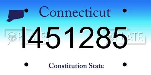I451285 Connecticut License Plate