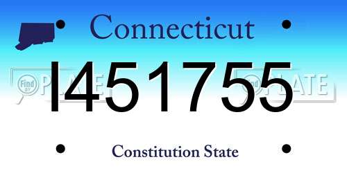 I451755 Connecticut License Plate