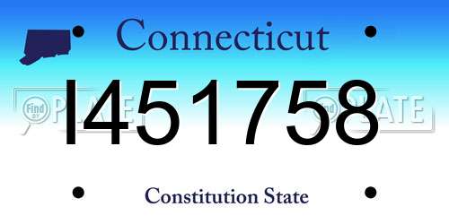 I451758 Connecticut License Plate