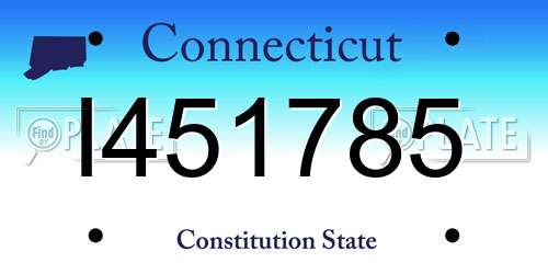 I451785 Connecticut License Plate