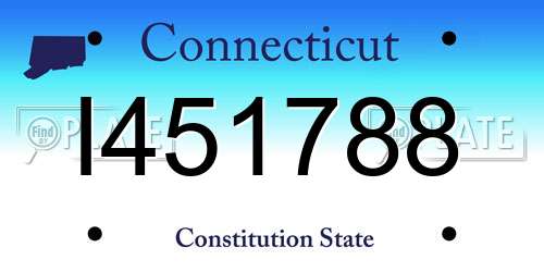 I451788 Connecticut License Plate
