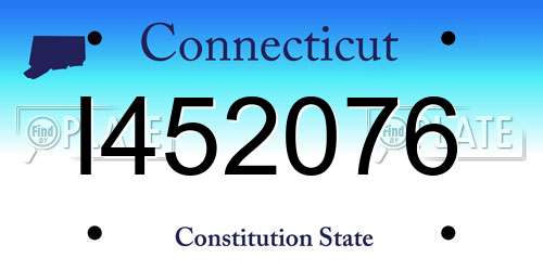 I452076 Connecticut License Plate