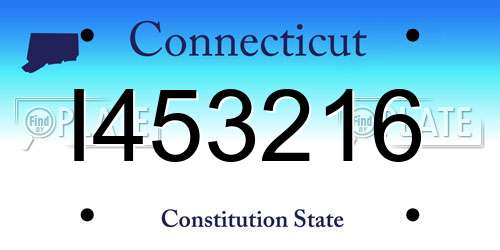 I453216 Connecticut License Plate