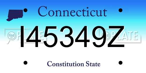 I45349Z Connecticut License Plate