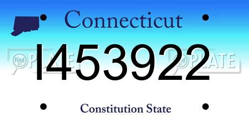 I453922 Connecticut License Plate