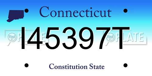 I45397T Connecticut License Plate