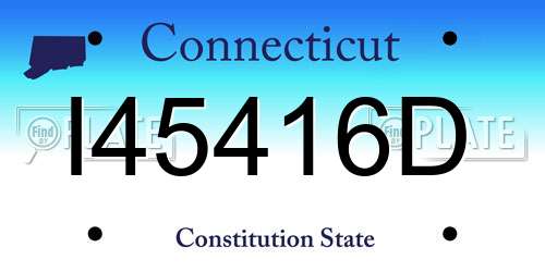I45416D Connecticut License Plate