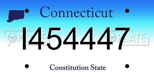 I454447 Connecticut License Plate