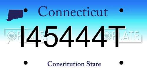 I45444T Connecticut License Plate