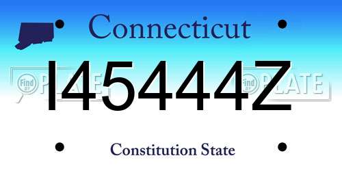 I45444Z Connecticut License Plate