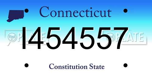 I454557 Connecticut License Plate