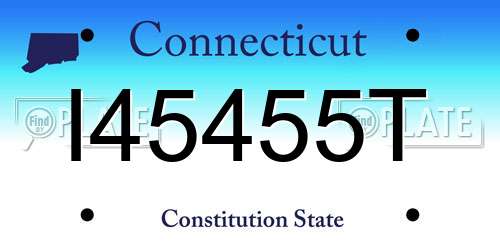 I45455T Connecticut License Plate