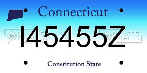I45455Z Connecticut License Plate