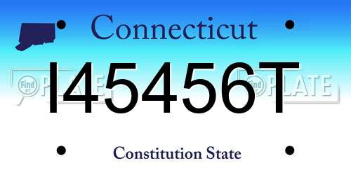 I45456T Connecticut License Plate
