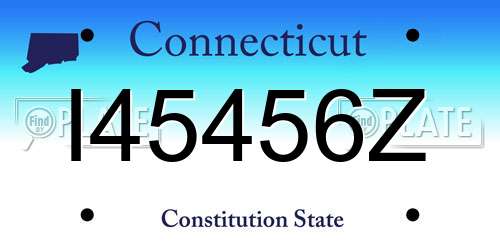 I45456Z Connecticut License Plate