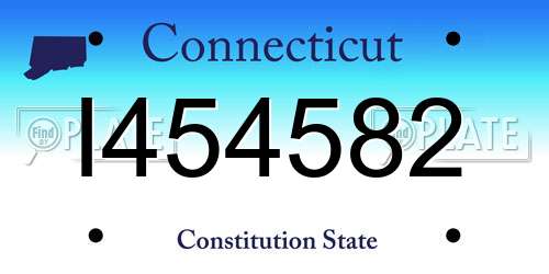 I454582 Connecticut License Plate