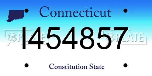 I454857 Connecticut License Plate