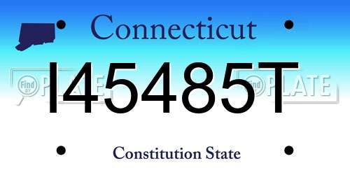 I45485T Connecticut License Plate