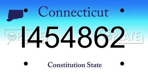 I454862 Connecticut License Plate