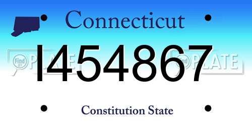 I454867 Connecticut License Plate