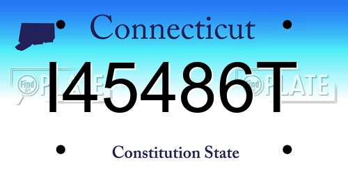 I45486T Connecticut License Plate