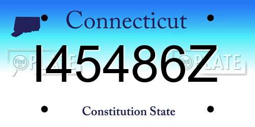 I45486Z Connecticut License Plate