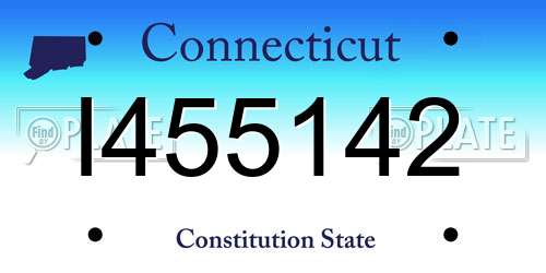 I455142 Connecticut License Plate