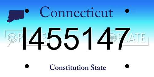 I455147 Connecticut License Plate