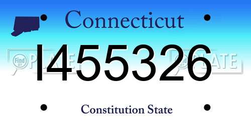 I455326 Connecticut License Plate