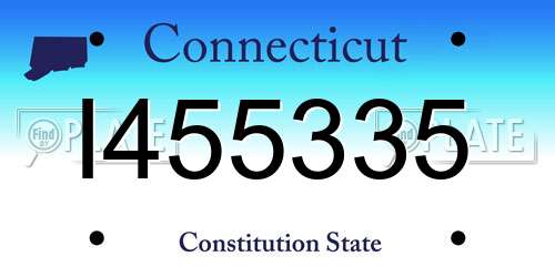 I455335 Connecticut License Plate