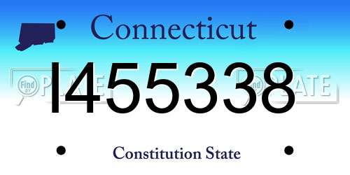 I455338 Connecticut License Plate