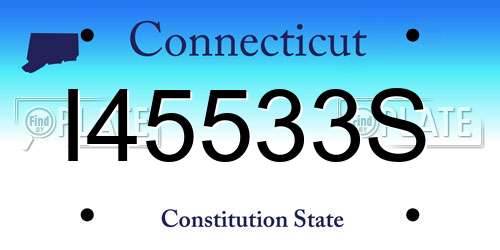 I45533S Connecticut License Plate