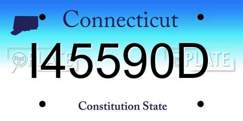 I45590D Connecticut License Plate